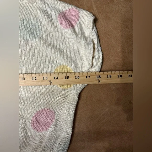 Vintage 80s Stirling Cooper Polka Dot Short Sleeve Sweater Women’s Size 6/7 - Picture 3 of 7